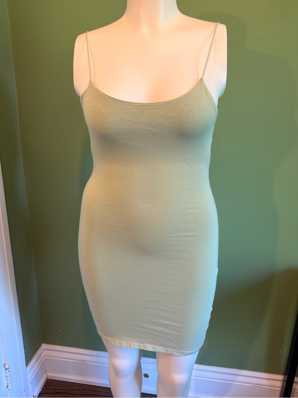 Ambiance Sage Green Slim Slip Dress